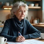 Femme d'âge moyen réfléchissant devant un puzzle croisé